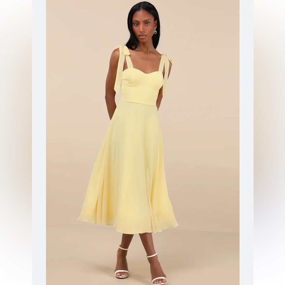 Lulu's Yellow Midi Dress